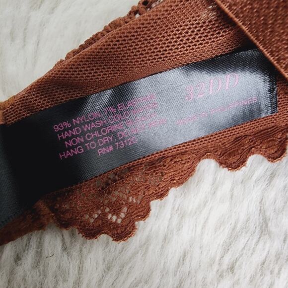 NWT Frederick's of Hollywood Jessica Push-Up Bra 32DD | Brown Lace Convertible - Picture 10 of 10